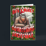 Cartão Tenha um Feliz Natal Sasquatchiano<br><div class="desc">Um muito feliz Natal do Papai Sasquatch</div>