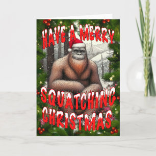 Cartão Tenha um Feliz Natal Squatching