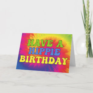 Cartão Tenha um Hippie Birthday Tie Dye Cute Colorful 70s
