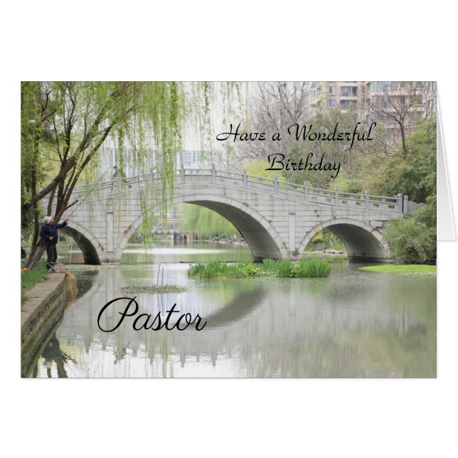 Cartão Tenha um maravilhoso pastor de aniversário (Frente Horizontal)