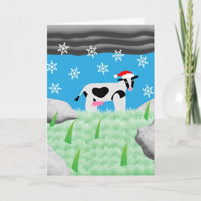 Cartão Tenha um Natal bem moo-ito (Frente)
