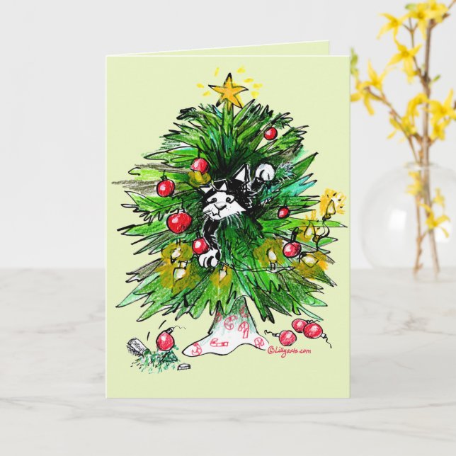 Cartão Tenha um Natal de Erva-Doce! (Flor Amarela)