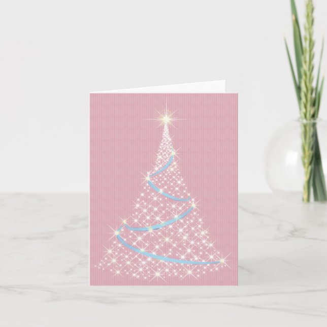 Cartão Tenha um Natal Rosa (Frente)