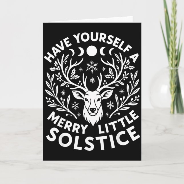 Cartão Tenha um Solstício de Natal Alegre (Frente)