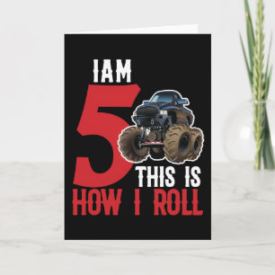 Cartão Tenho 5 anos, é assim que eu faço o Monster Truck