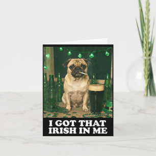 Cartão Tenho aquele irlandês na festa do pug 2026 dia de