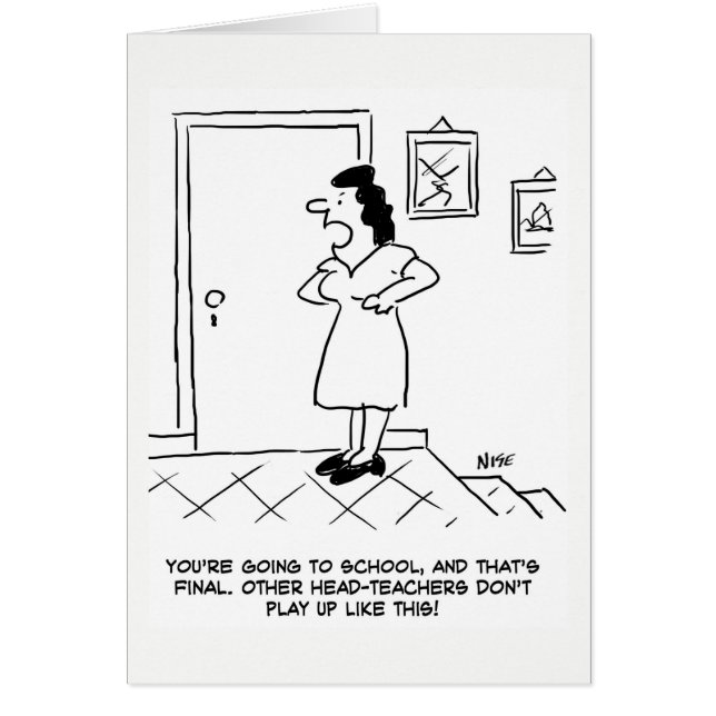 Cartão Tenho que ir para a escola. Você é o Professor Che (Frente)