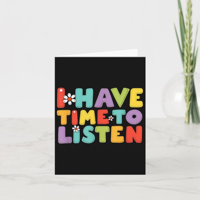 Cartão Tenho Tempo Para Ouvir Suicídio Por Saúde Mental P (Frente)