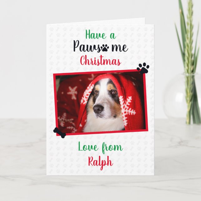 Cartão Tenhum um Natal Incrível com o Cachorro (Frente)
