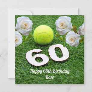 Cartão Tênis 60.o aniversário com flores