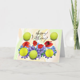 Cartão Tênis com muitas flores para o aniversário