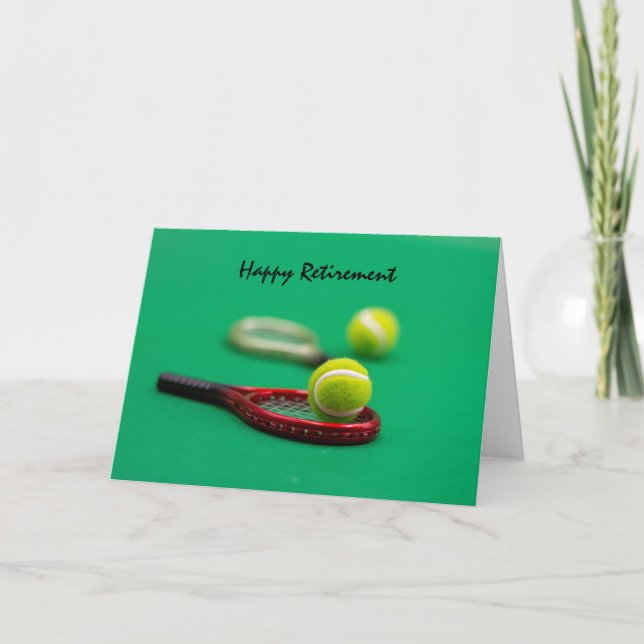 Cartão Tênis com raquete e bola em verde (Frente)