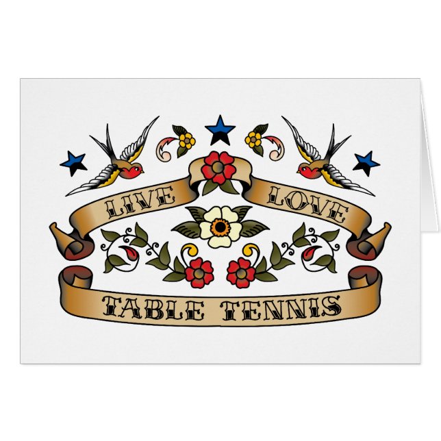 Cartão Ténis de mesa vivo do amor (Frente Horizontal)