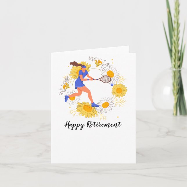Cartão Tênis Feliz Aposentadoria para o Tênis Player (Frente)