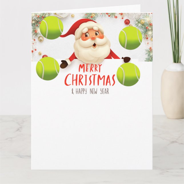 Cartão Tênis Feliz Natal com Feriado de tênis (Frente)
