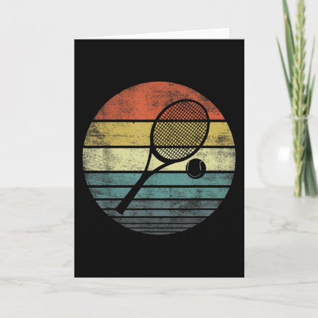 Cartão Tênis Player Retro Sunset Tênis Racquet & Ball (Frente)