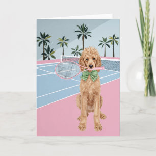 Cartão Tênis Poodle Pink Watercolor