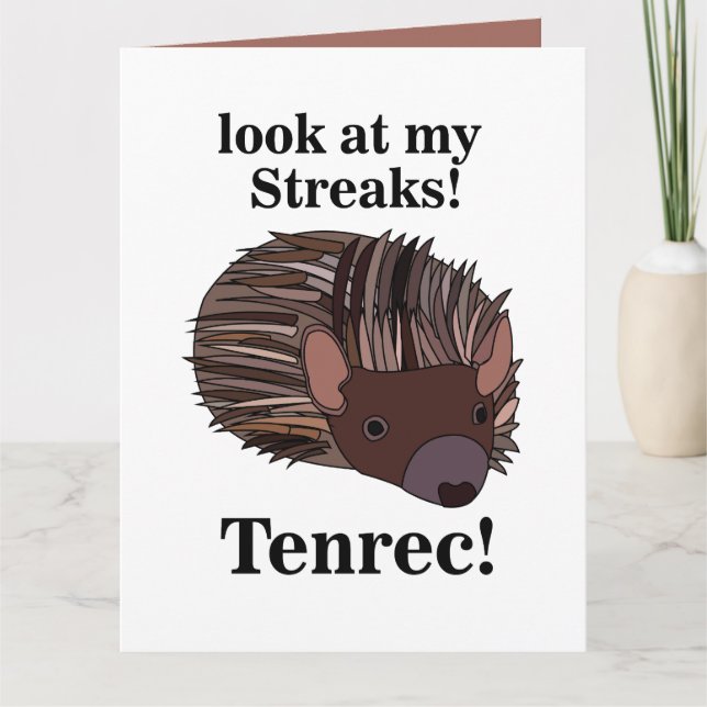 Cartão Tenrec Animal Engraçado (Frente)