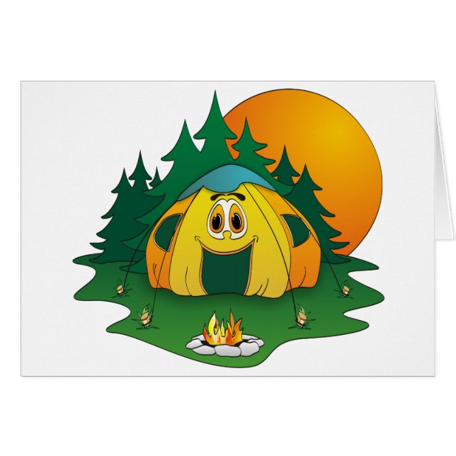 Cartão Tent Cartoon (Frente Horizontal)