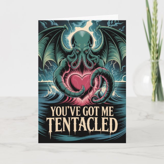 Cartão Tentacled Valentines Card Cthulhu Eldritch Lovecra (Frente)