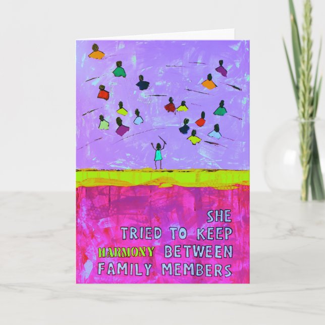 Cartão Tentou manter a HARMONIA entre membros da família (Frente)
