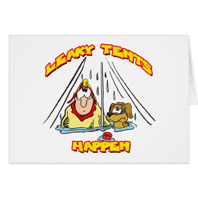 Cartão Tents De Camping-Leaky (Frente Horizontal)