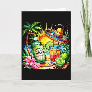Cartão Tequila Engraçado Bebendo Cinco De Mayo Festa Mexi