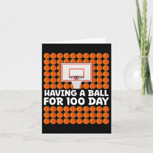 Cartão Ter Uma Bola Por 100 Dias De Basquete Escolar 10