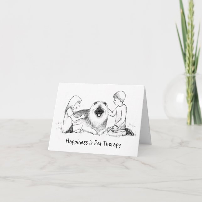 Cartão Terapia com Keeshond: Texto Personalizável (Frente)
