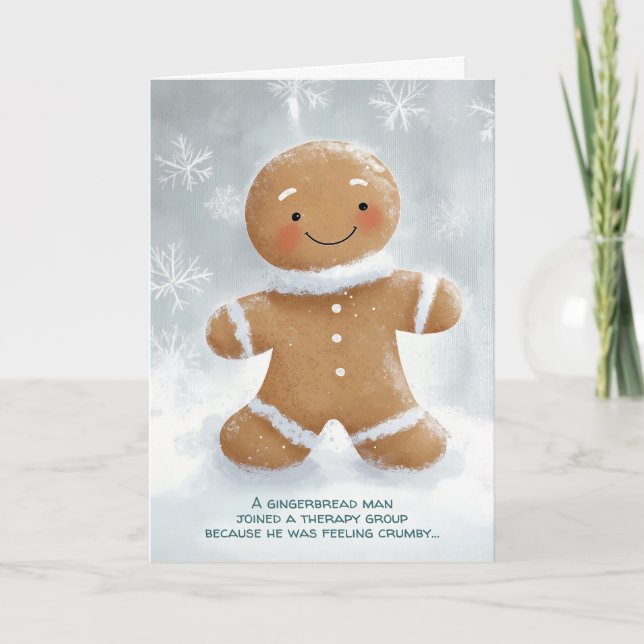 Cartão Terapia do Homem de Biscoito de Natal (Frente)