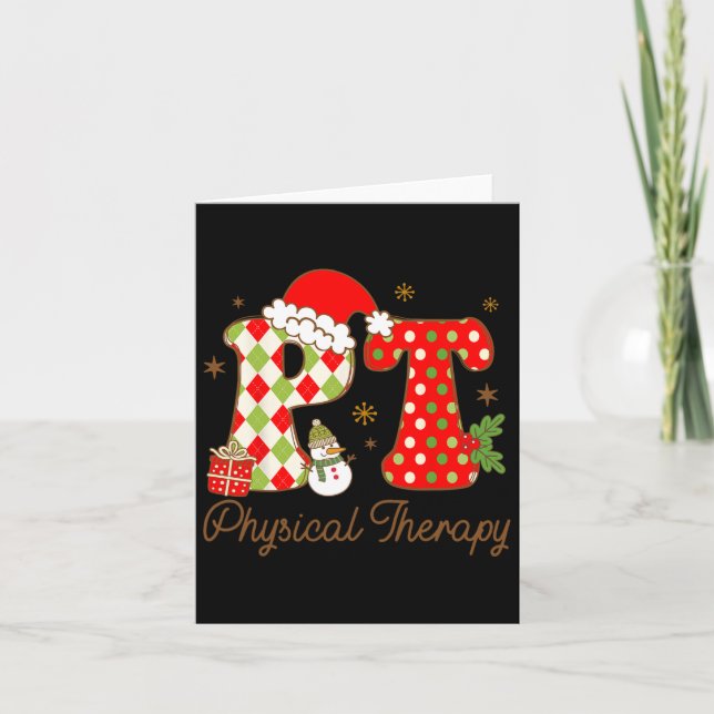 Cartão Terapia Física Natal Enfermeira de Neve (Frente)