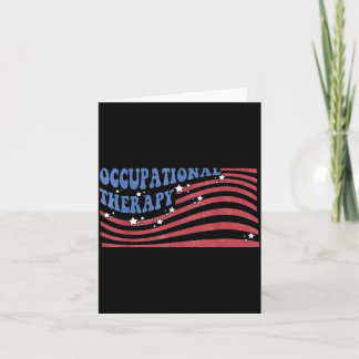 Cartão Terapia Ocupacional Retro EUA Bandeira 4 de Julho 