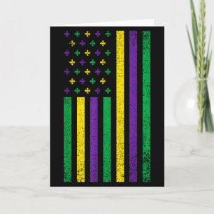 Cartão Terça-feira Gorda Bandeira Americana Carnaval Patr