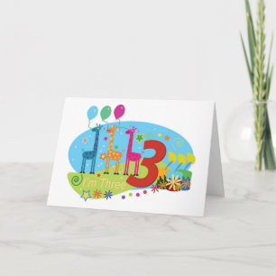 Cartão Terceiro aniversário