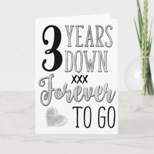 Cartão Terceiro Aniversário, 3º, 3 Anos Para Sempre