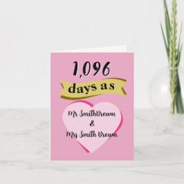 Cartão Terceiro aniversário de casamento