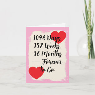 Cartão Terceiro aniversário de casamento