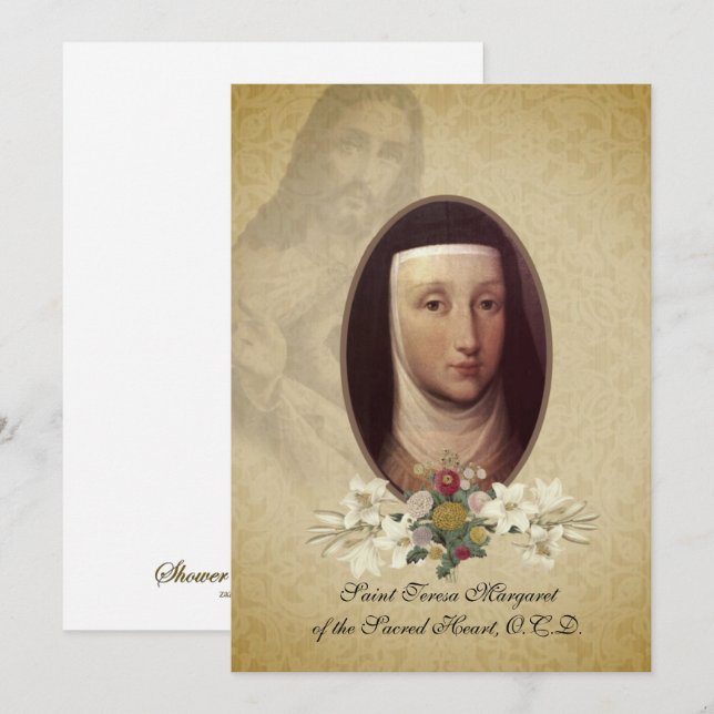 Cartão Teresa Margaret Redi do Sagrado Coração (Frente/Verso)