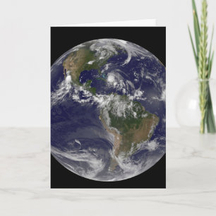 Cartão Terra De cheio Com O Furacão Irene Sobre As Bahama