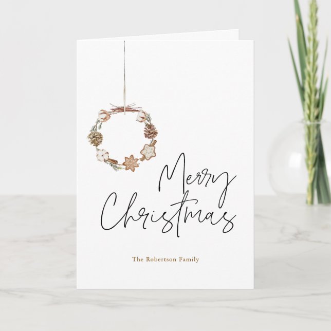 Cartão Terra de Natal minimalista (Frente)