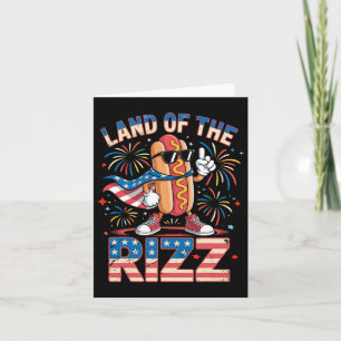 Cartão Terra Do Hotdog Rizz Engraçado 4 De Julho American