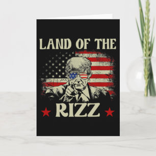 Cartão Terra Do Rizz Patriótico Divertido Trump 4 De Julh