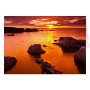 Cartão Terra-mar, pôr do sol, Califórnia