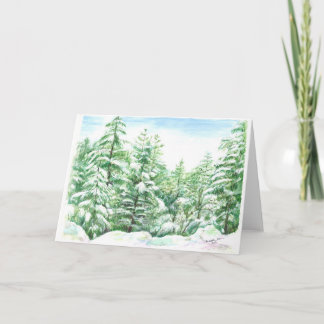 Cartão Terra maravilhosa do inverno branco no Monte Shast