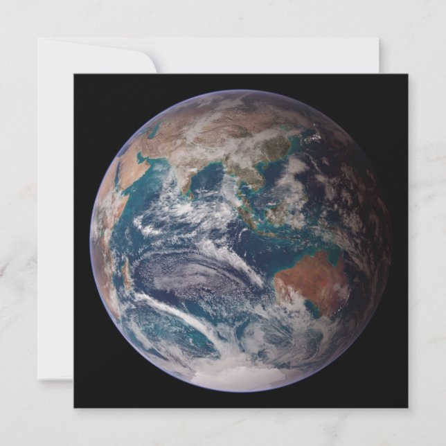 Cartão Terra Marble Azul (Hemisfério Oriental) (Frente)
