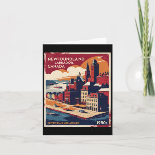 Cartão Terra Nova e Labrador Canadá, 1950, Vintage Tra