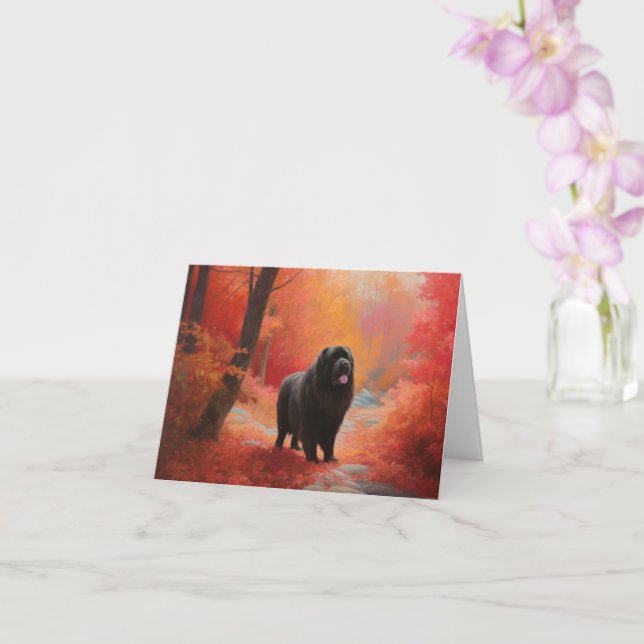 Cartão Terra Nova nas Folhas do outono caem inspiração (Orquídea)