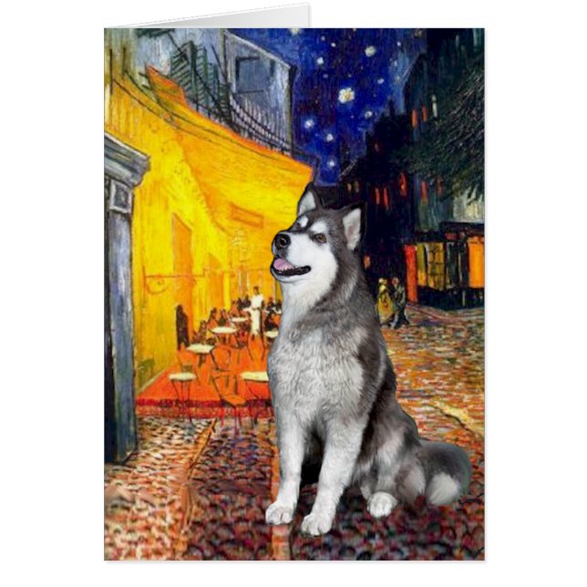Cartão Terrace Cafe - Alaskan Malamute (Frente)