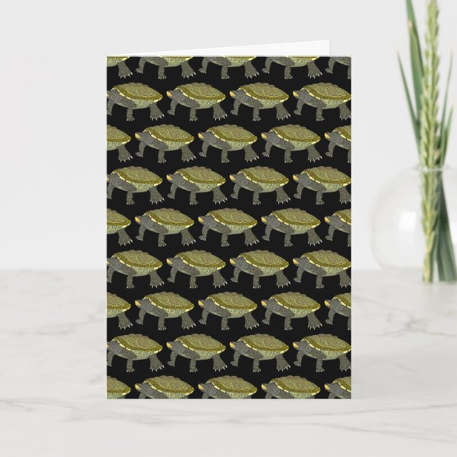 Cartão Terrapin (pattern black) - Greeting Card (Frente)