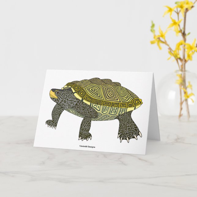 Cartão Terrapin (white) - Greeting Card (Flor Amarela)